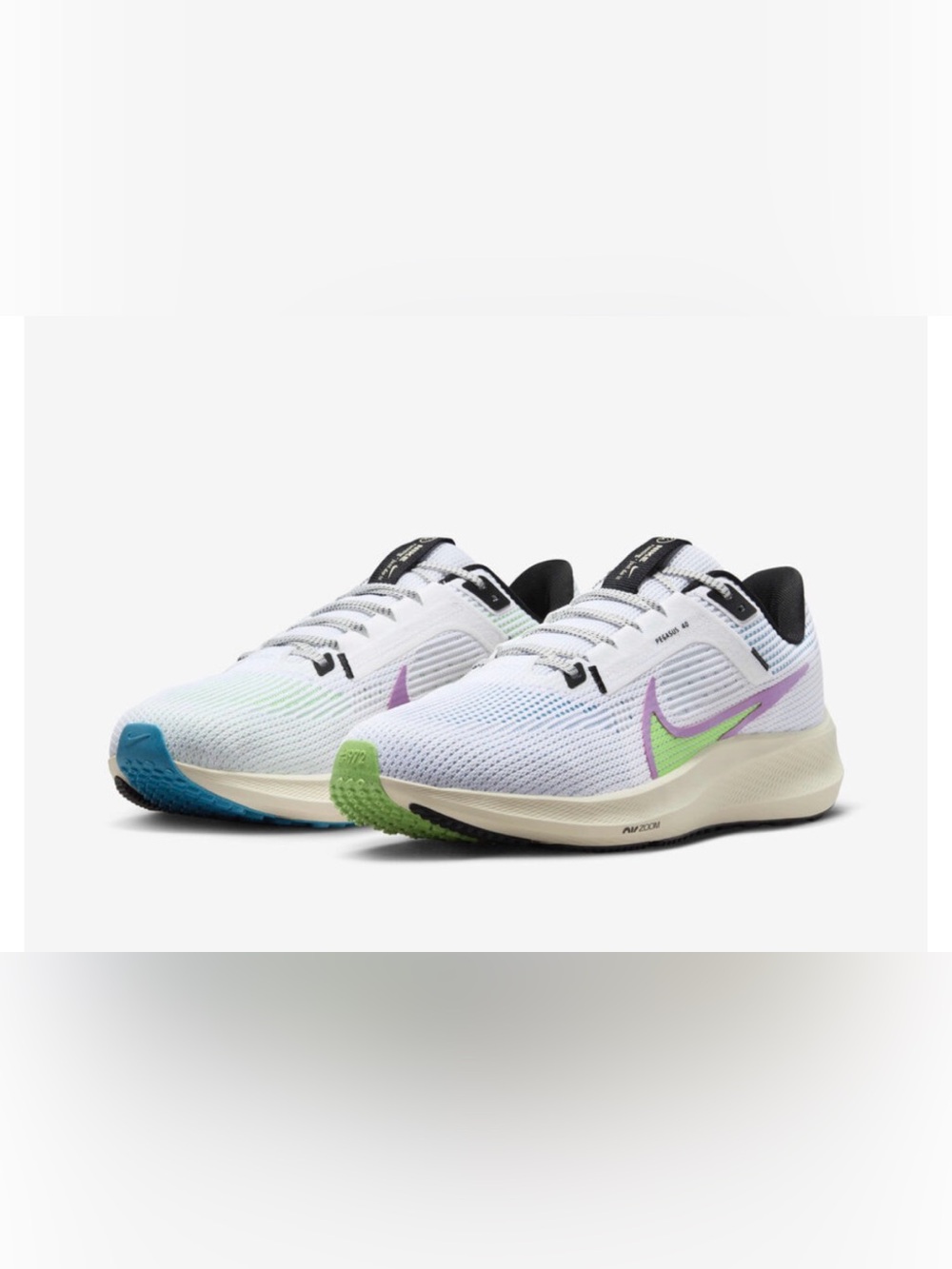 Nike Air Zoom Pegasus 40 SE Multi-Color Mismatch Running Shoes Size 10
